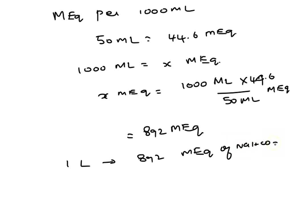 How Many Grams Of Sodium Bicarbonate NaHCO3 M W 84 Should Be Used In