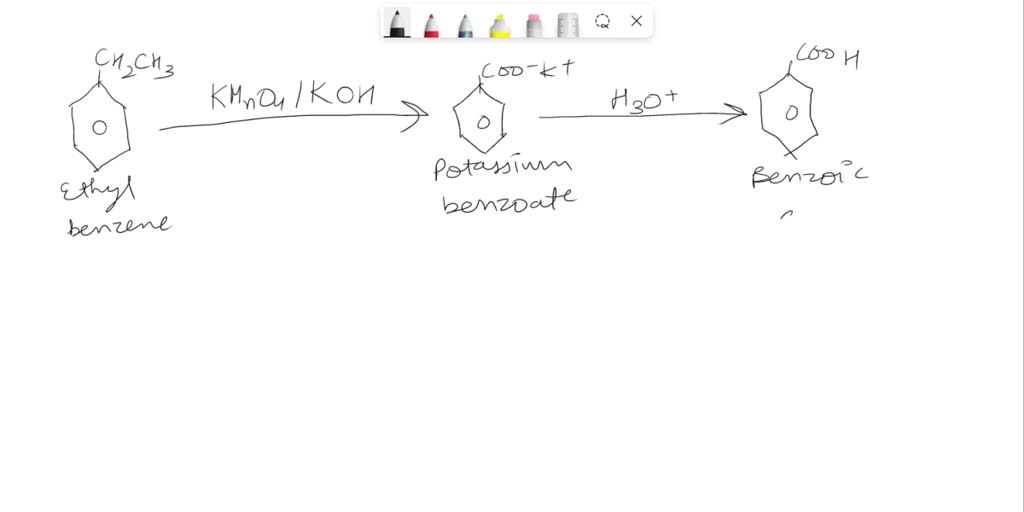 Solved Ethylbenzene Reacts With Kmno Koh On Heating And H O The