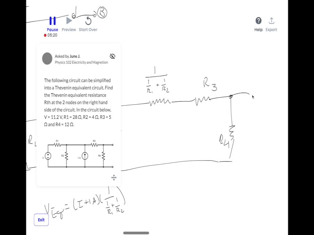 Solved The Following Circuit Can Be Simplified Into A Thevenin