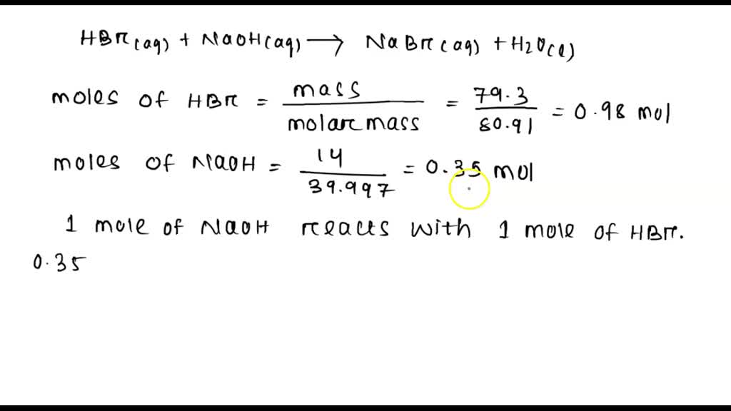 Solved Aqueous Hydrobromic Acid Hbr Will React With Solid Sodium