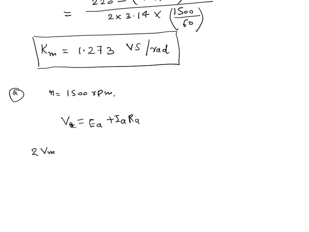 SOLVED A 220 V 1500 Rpm 10 A Separately Excited DC Motor Is Fed From