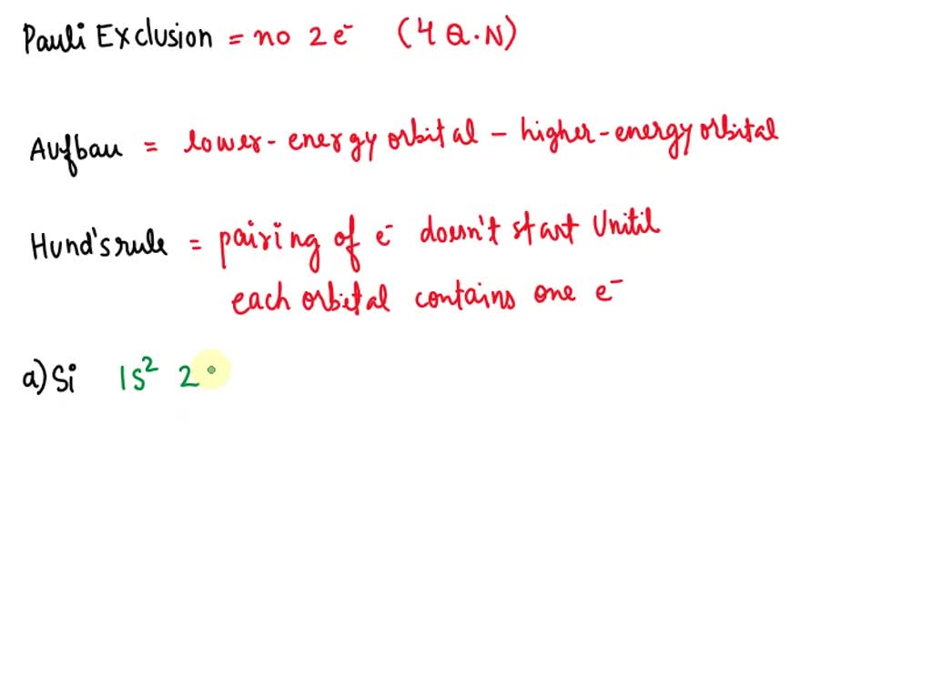 SOLVED Apply The Pauli Exclusion Principle The Aufbau Principle And