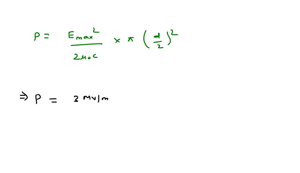 SOLVED The Maximum Electric Field Strength In Air Is 3 0 MV M