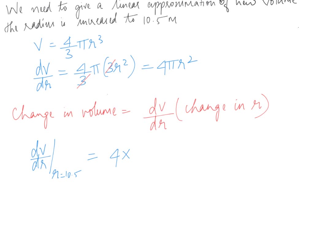 Solved Point The Volume Of A Spherical Hot Air Balloon Is Given By V