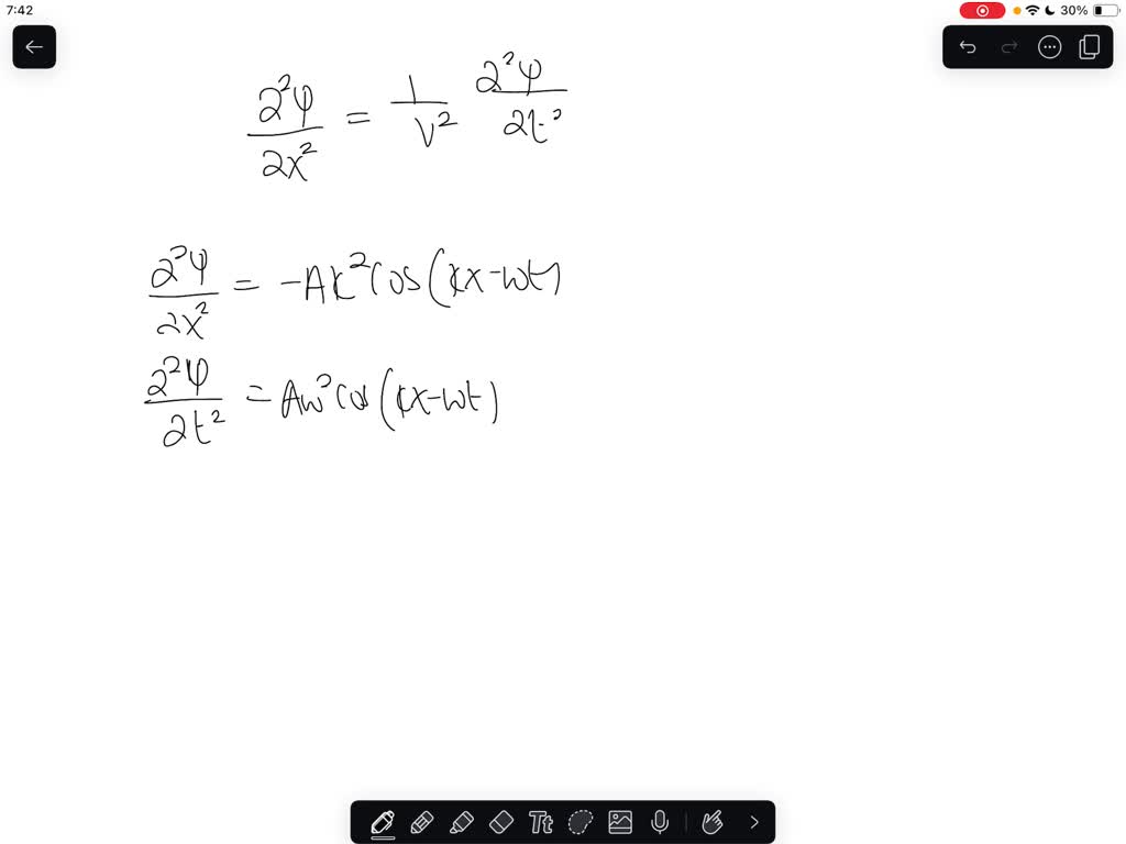 SOLVED Show that ψ x t A cos kxωt is a solution of the