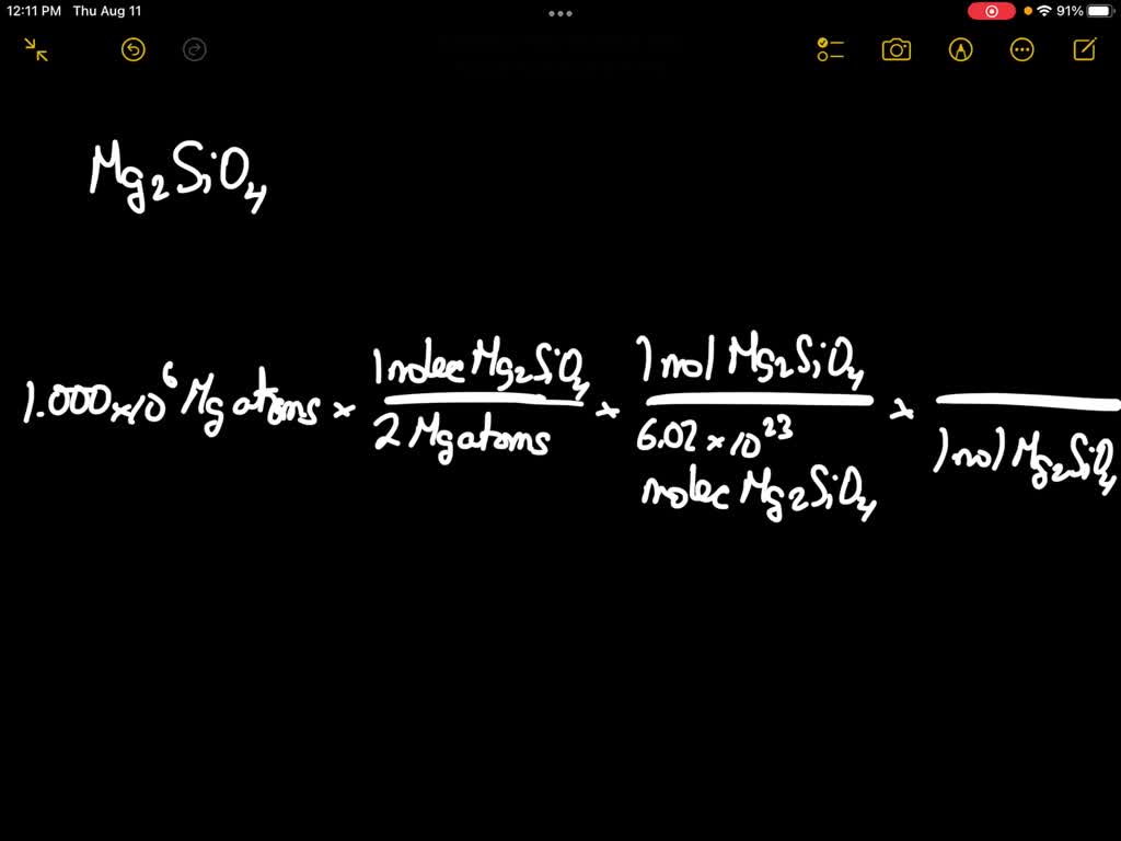 SOLVED Calculate The Mass Of Forsterite Mg2SiO4 That Contains A