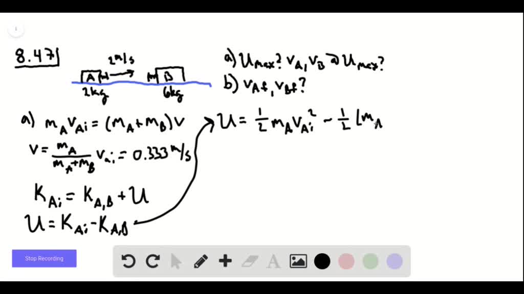 Solved Blocks A Mass Kg And B Mass Kg Move On A