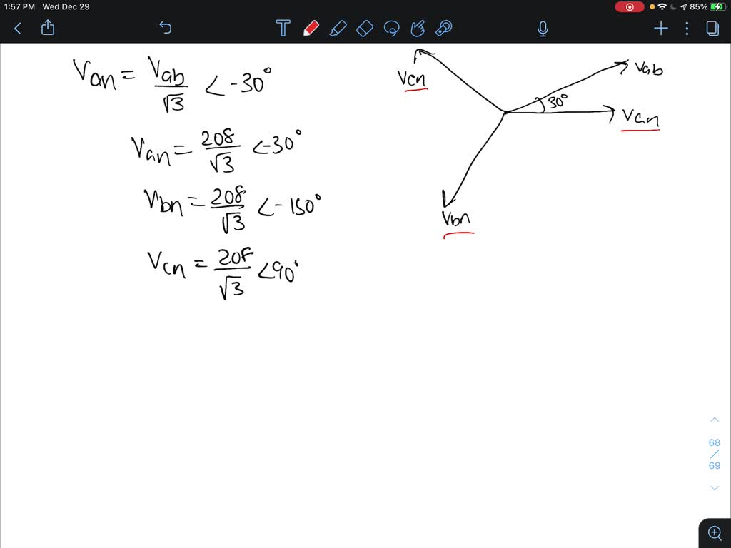 SOLVED HW An Abc Phase Sequence Three Phase Voltage Source Connected