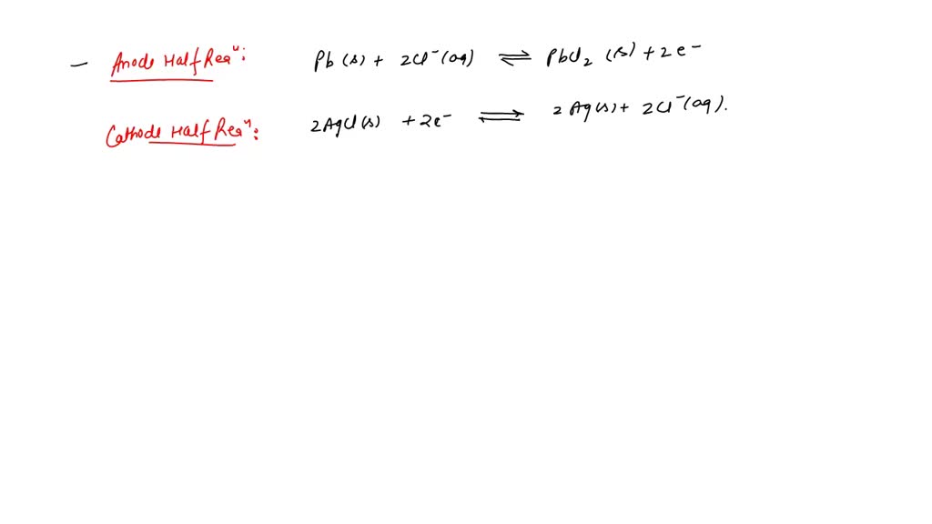 SOLVED Complete The Half Reactions That Occur At Each Electrode In The