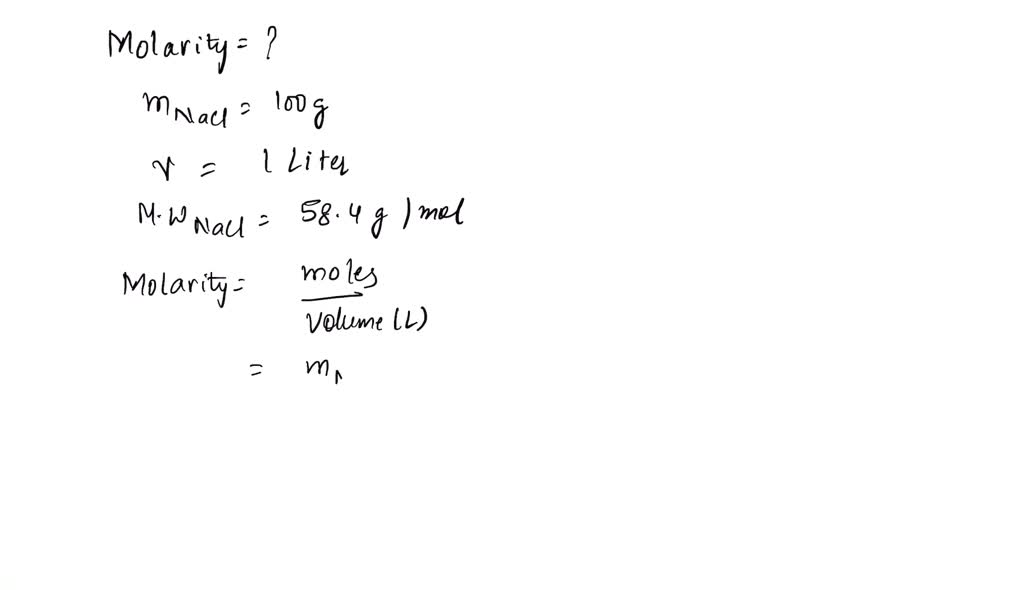 SOLVED Calculate The Mass Percent M M Of A Solution Prepared By