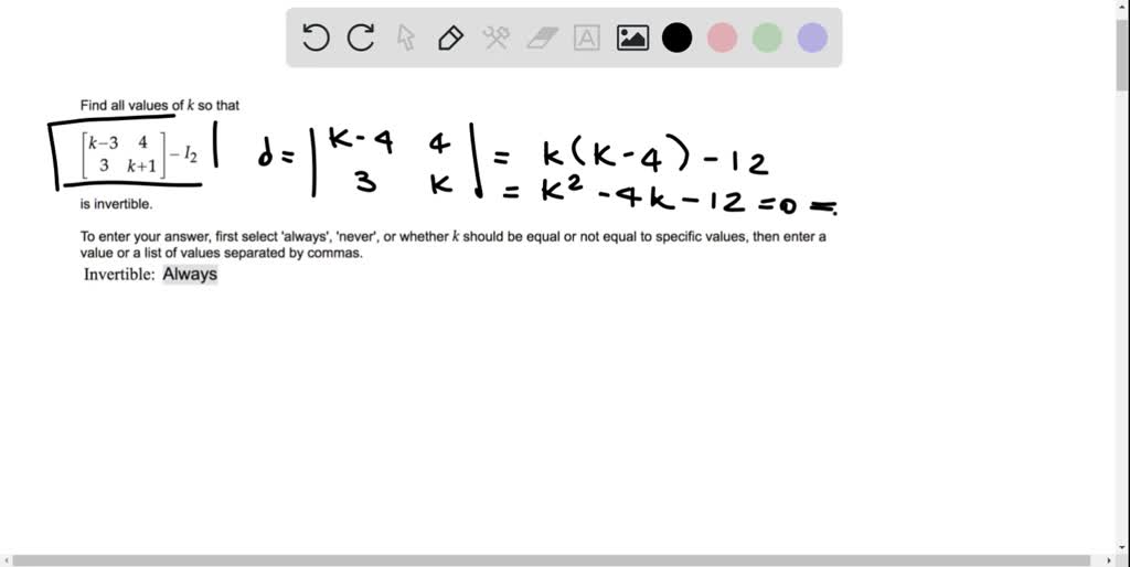 SOLVED Chapter 2 Section 2 3 Question 18 Let A Find The Values Of