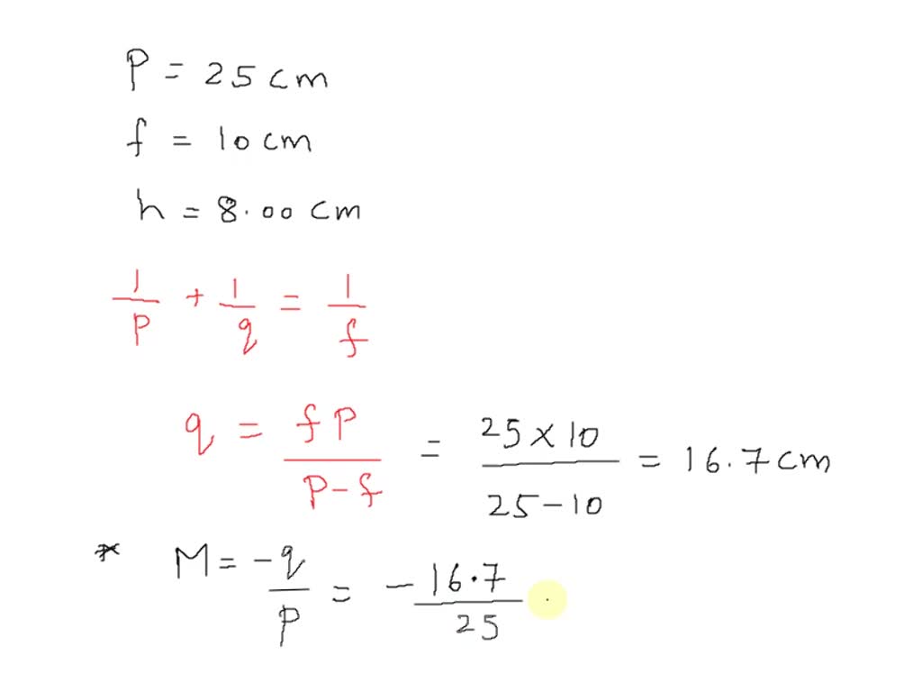 Solved An Object Of Height Cm Is Placed Cm To The Left Of A