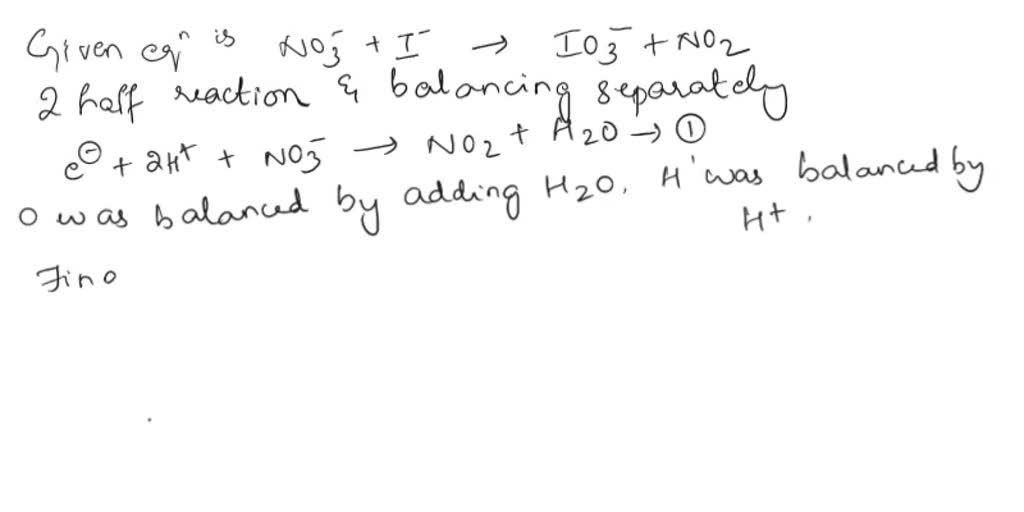 SOLVED The Following Reaction Occurs In Aqueous Acid Solution NO3