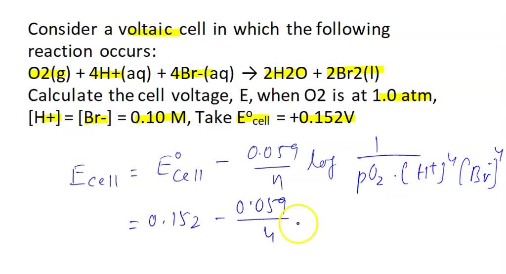 SOLVED Consider A Voltaic Cell In Which The Following Reaction Occurs