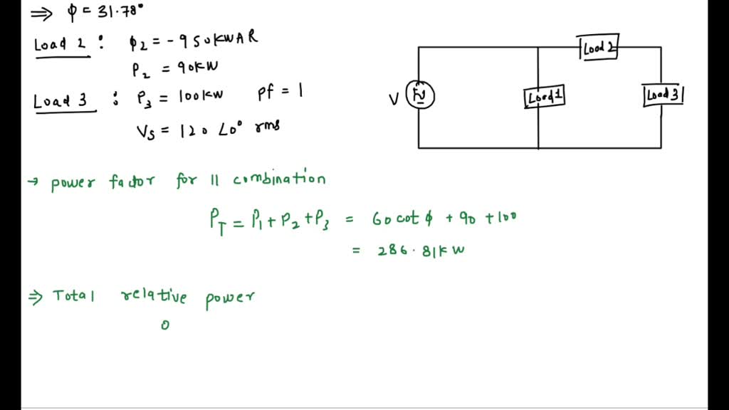 Solved Q Three Loads Are Connected As Shown Below To A V Ns