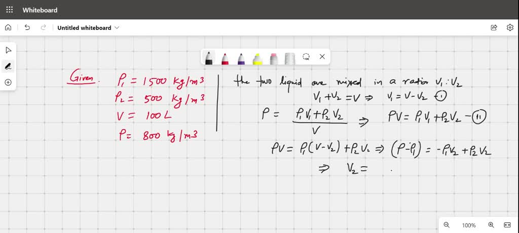 Two liquids of different densities ρ1 1500 kg m3 ρ2 500 kg m3