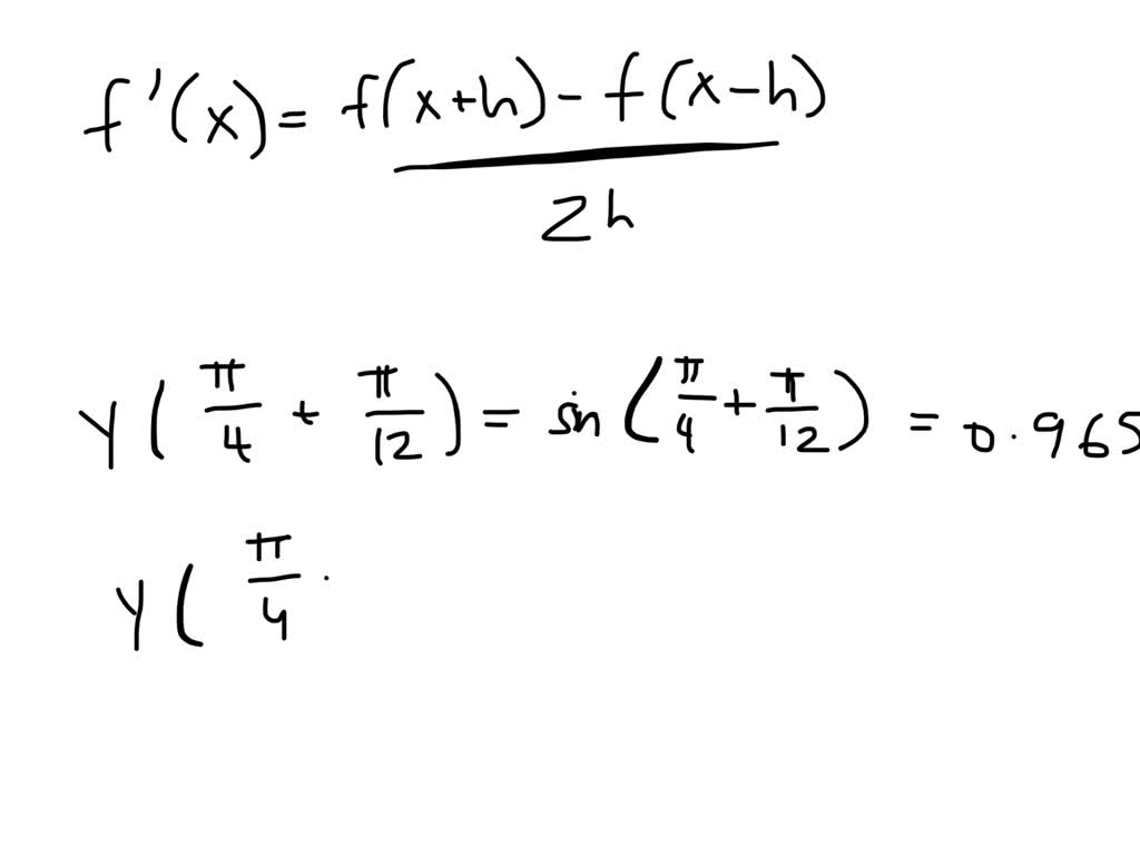 SOLVED y sin x fonksiyonunun birinci mertebeden türevini x π 4