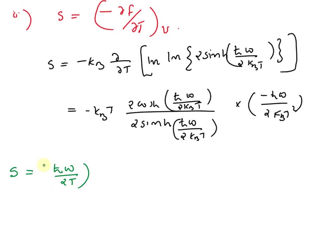 SOLVED Text Statistical Physics A Calculate The Entropy S And