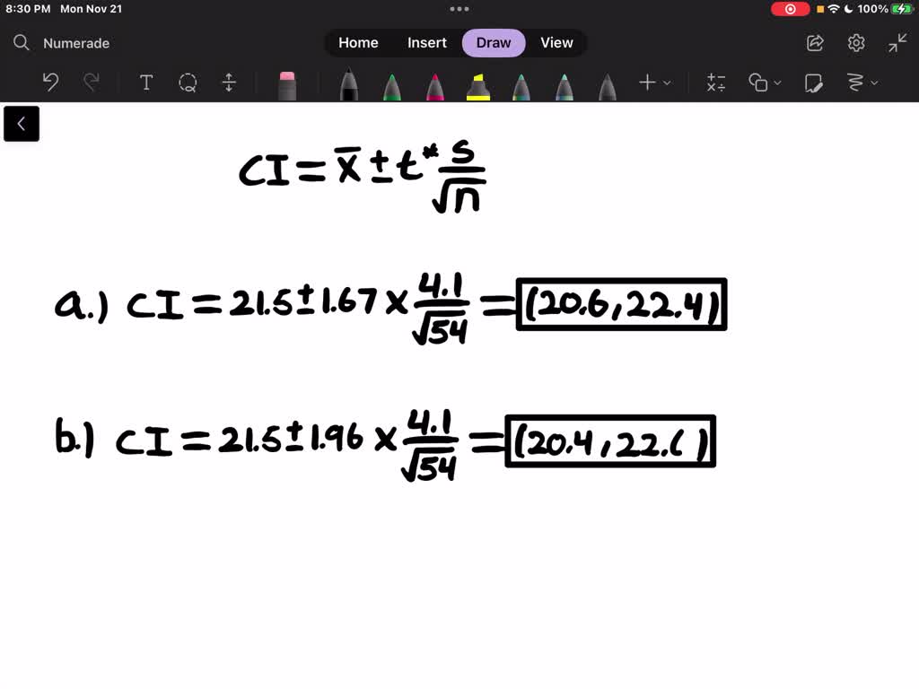 SOLVED Texts A Simple Random Sample With N 54 Provided A Sample