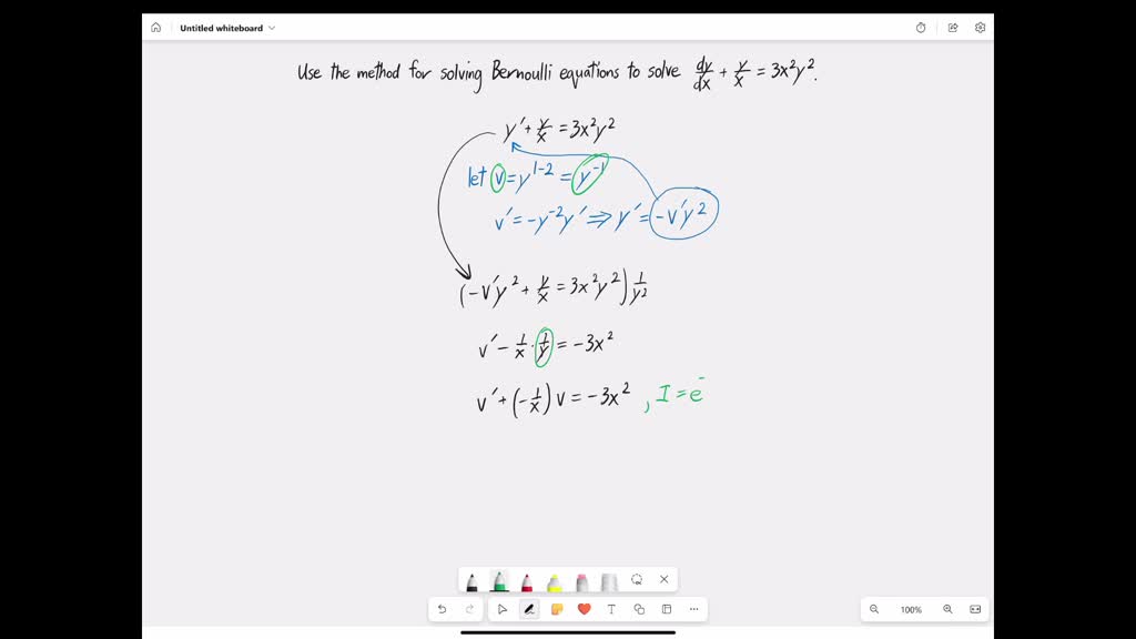 Solved Use The Method For Solving Bernoulli Equations To Solve The