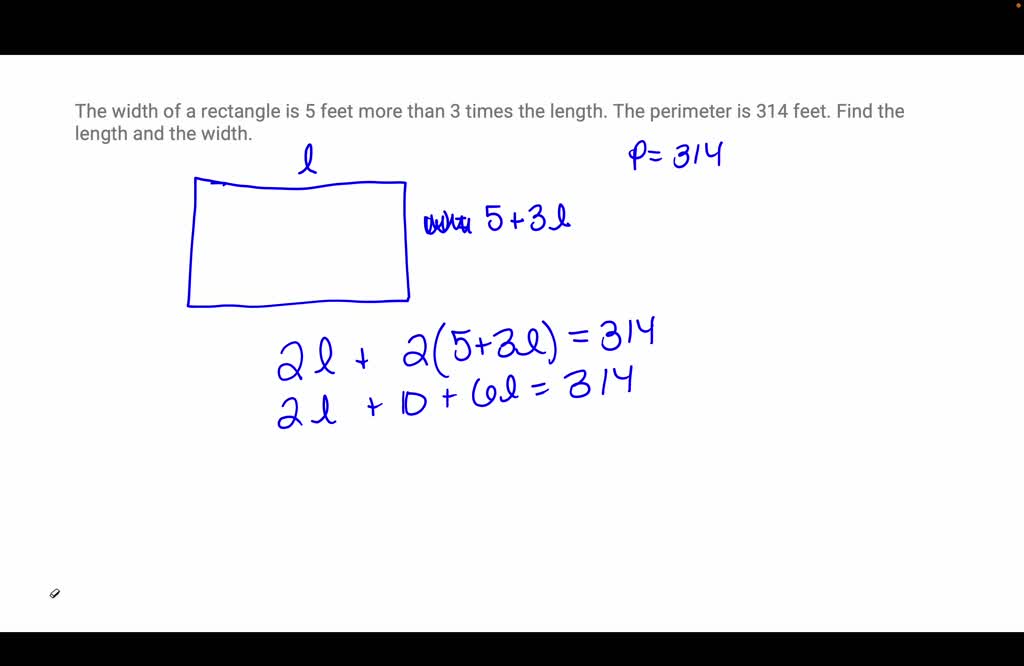 Solved The Area Of A Rectangle Is Ft And The Length Is Ft Less