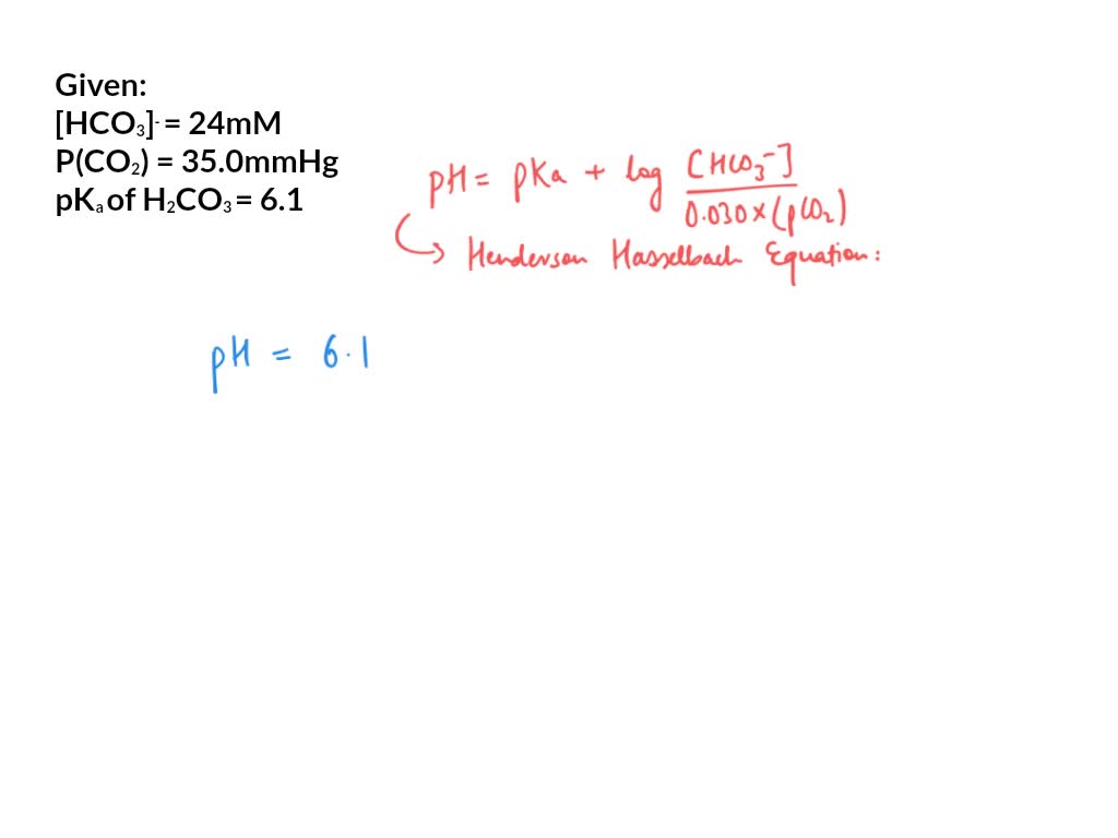 Solved The Henderson Hasselbalch Equation In Medicine Carbon Dioxide