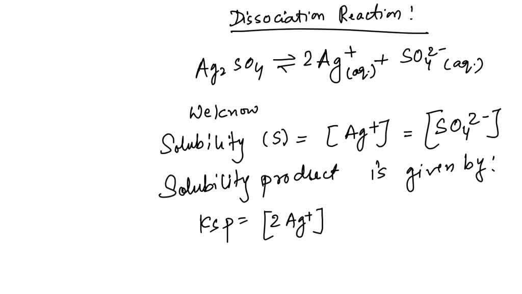 Solved Calculate The Molar Solubility Of Ag So In Pure Water Ksp