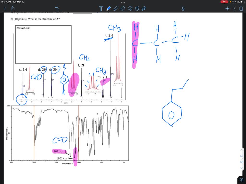 SOLVED 5 A Using The Following H NMR CNMR And IR Spectra