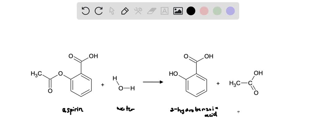 SOLVED Equation For The Reaction That Occurs When Aspirin Is