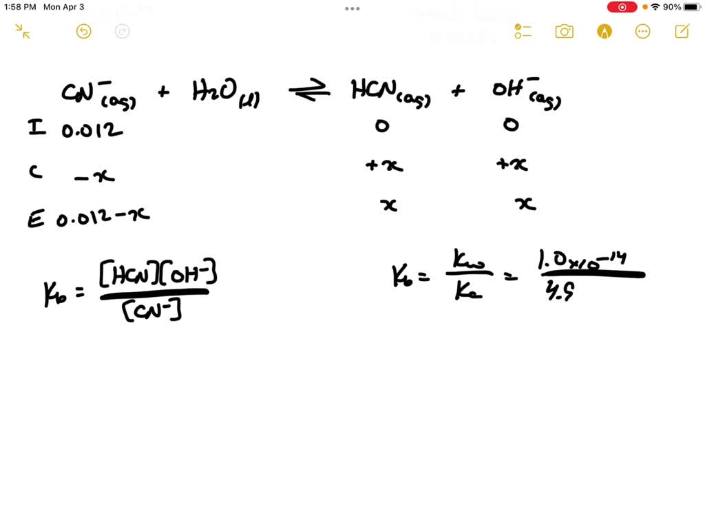 SOLVED What Is The PH Of A 0 012 M Aqueous Solution Of Sodium Cyanide