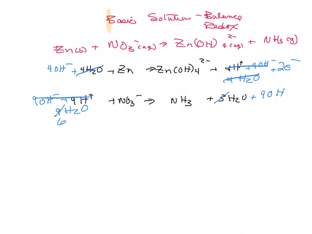 SOLVED Complete And Balance The Following Redox Reaction In Basic