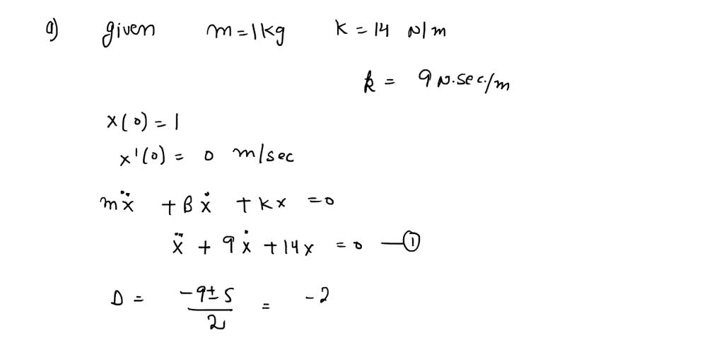 SOLVED Velocity Determine The Equations Of Motion If The Following Is