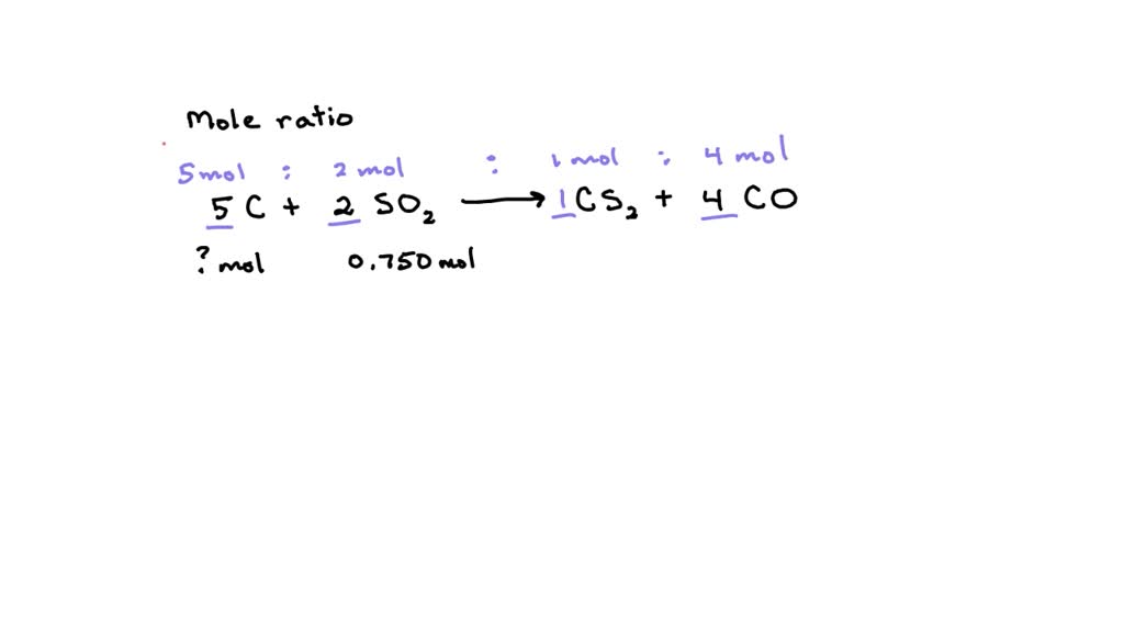 SOLVED How Many Moles Of Carbon Are Needed To React With 0 750 Moles