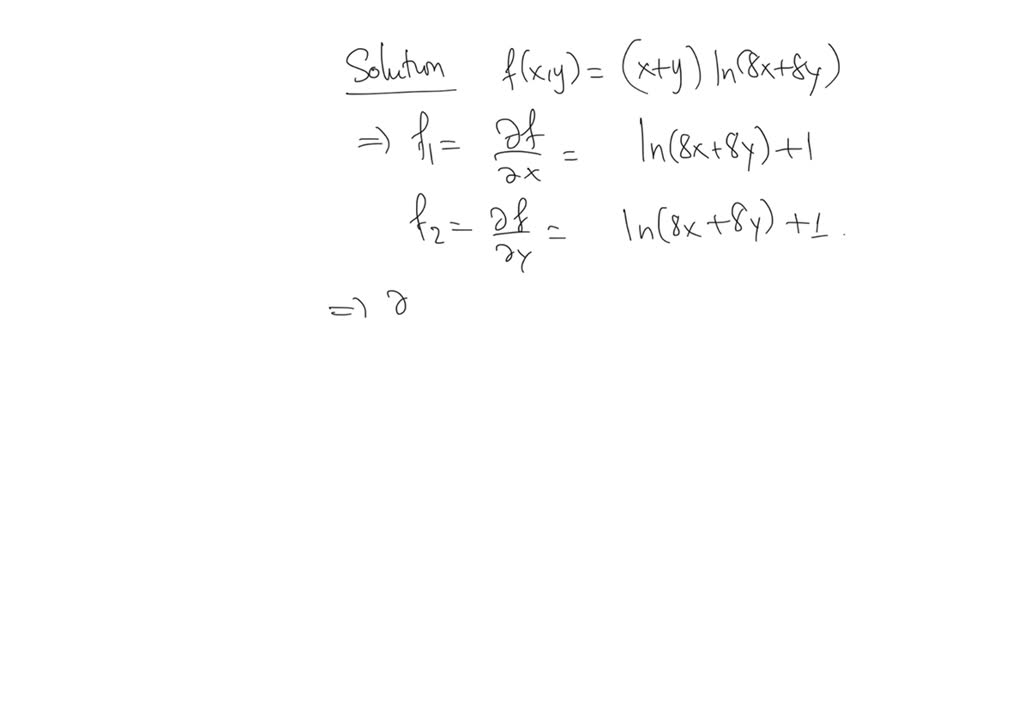 Solved Let F X Y X Y Ln X Y Find The Following Second Order