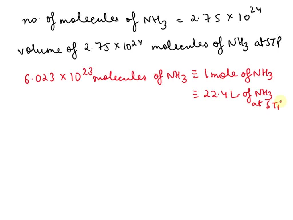 Solved What Is The Volume Of X Molecules Of Ammonia Gas Nh