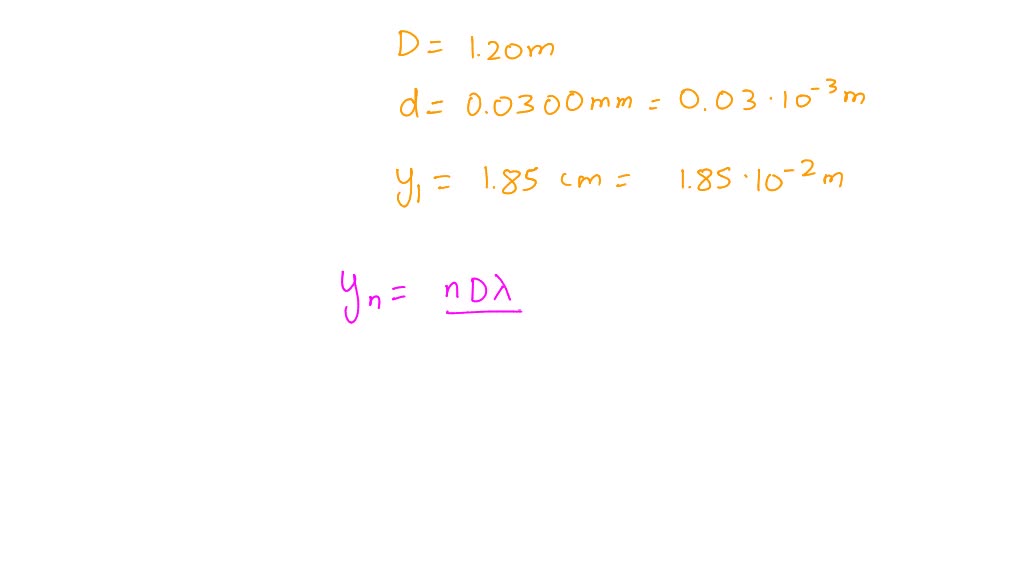 Solved Light With A Wavelength Of Nm Incident On A Double Slit