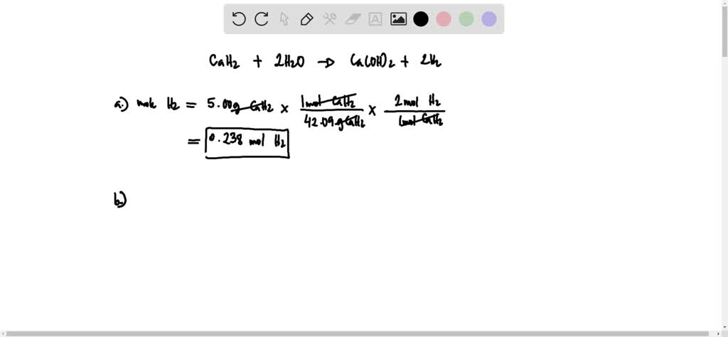 Solved A Portable Hydrogen Generator Utilizes The Reaction Cah