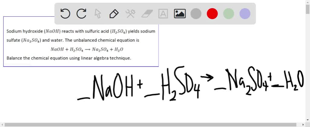 SOLVED Sodium Hydroxide NaOH Reacts With Sulfuric Acid H2SO4 To