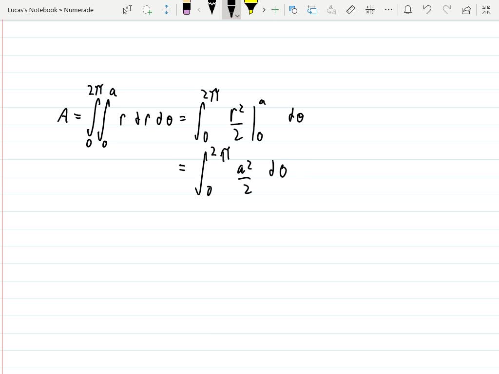 SOLVED Calculate The Area Of A Circle With Radius A Using Double