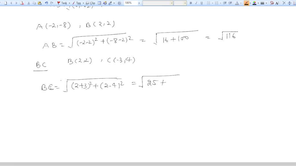 SOLVED Show That The Triangle With Vertices A 2 8 B 2 2 And C 3