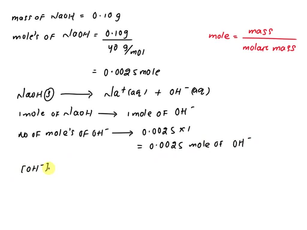 Solved G Of Sodium Hydroxide Naoh Pellets Are Dissolved In