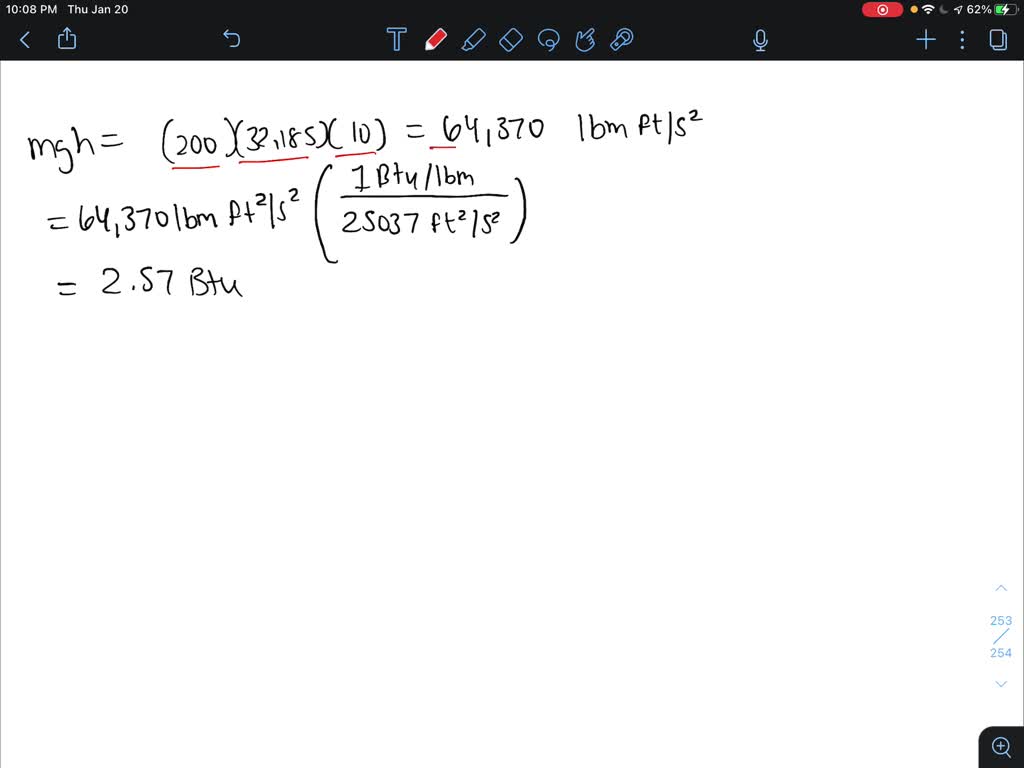 Solved Calculate The Total Potential Energy In Btu Of An Object With