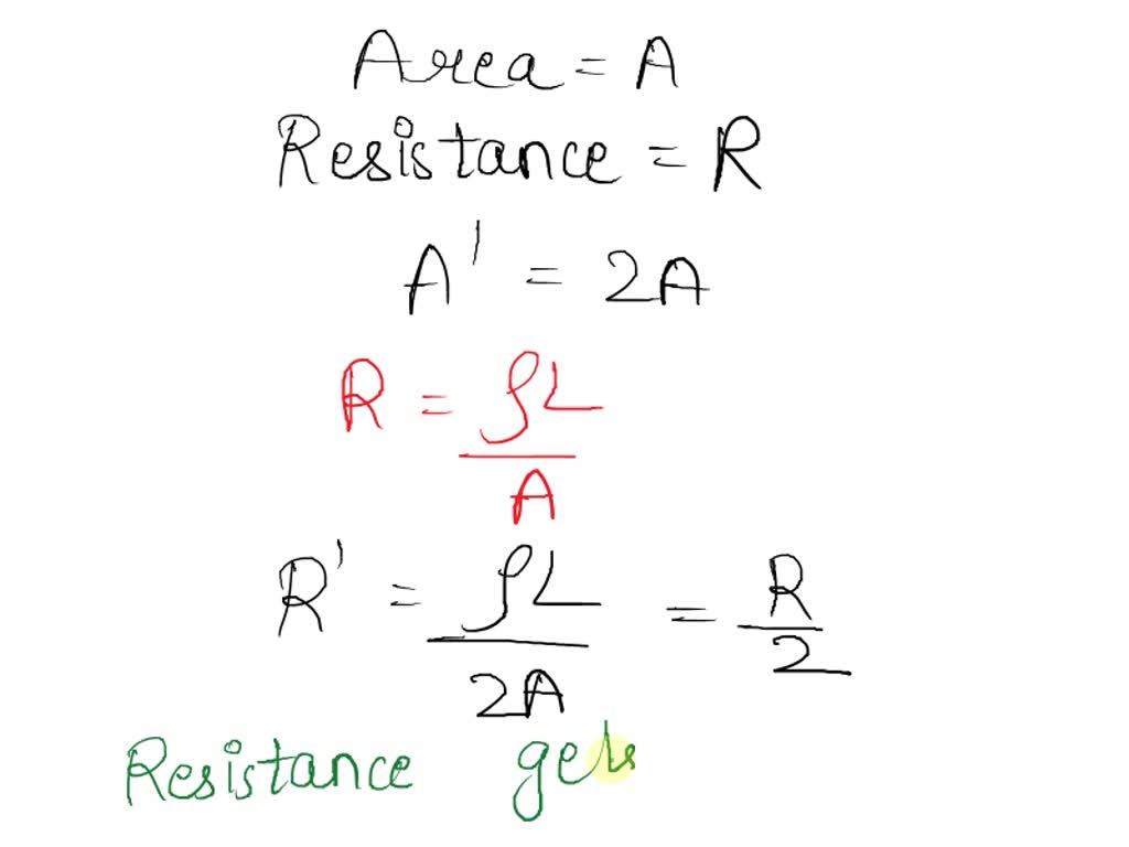 Solved If The Area Of Cross Section Of The Conductor Is Doubled Its