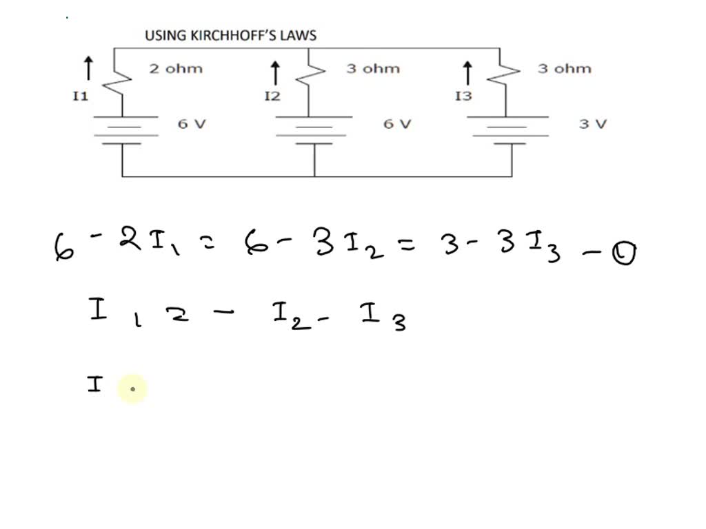 Solved Determine The Currents I I And I In The Figure Below Using