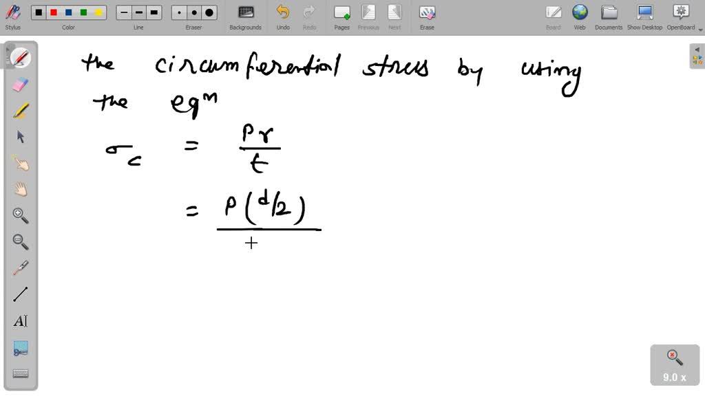 SOLVED A Cylindrical Tank Subjected To Internal Pressure P Is