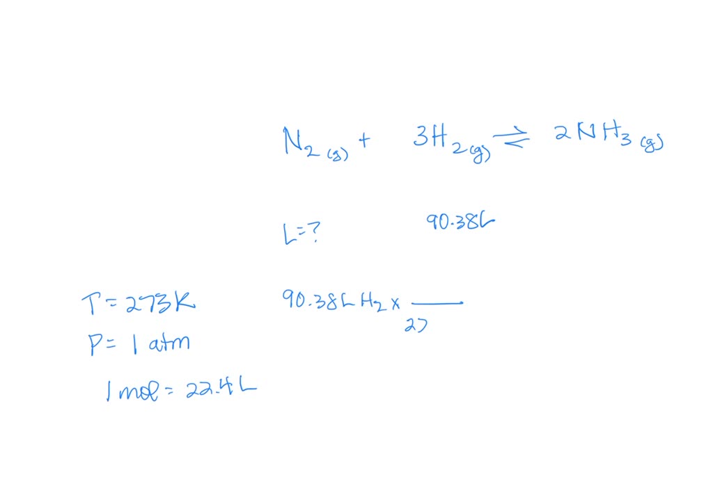 Solved N G H G Nh G How Many Liters Of Nitrogen Gas Are