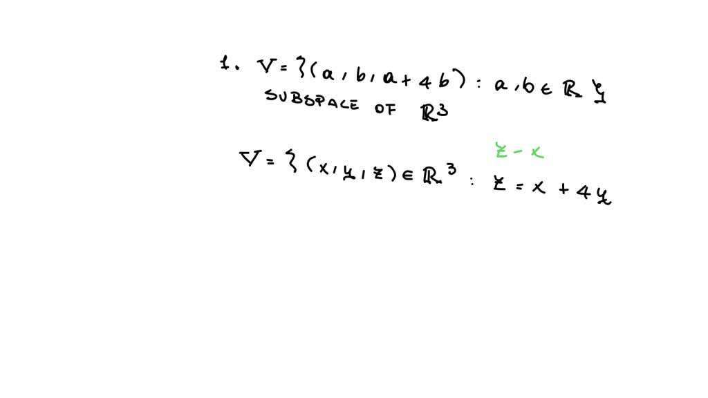 Solved Linear Algebra Determining Subspaces In R Determine Whether