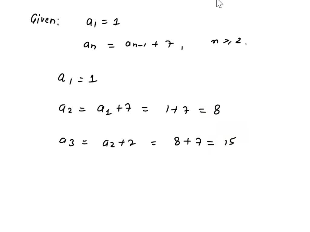 Solved The Sequence Shown Below Is Defined Using A Recursion Formula