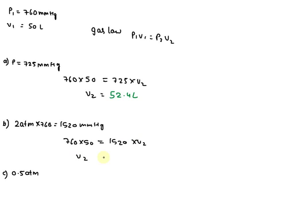 SOLVED A Sample Of Nitrogen N2 Has A Volume Of 50 0 L At A Pressure