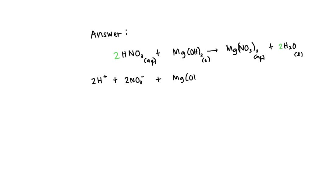 SOLVED Enter A Net Ionic Equation For The Reaction Between Nitric Acid